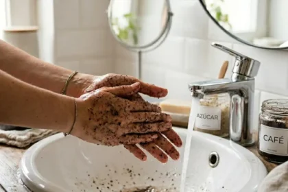 Lavar as mãos com café e açúcar