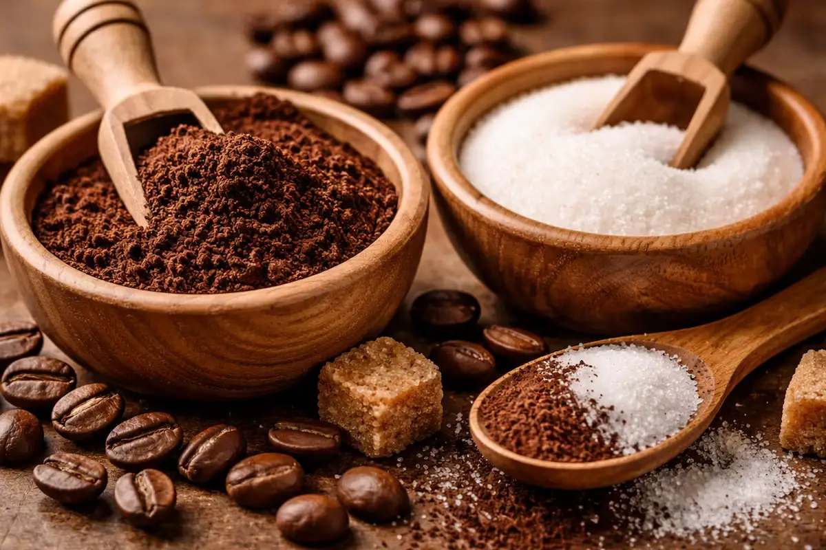 Lavar as mãos com café e açúcar