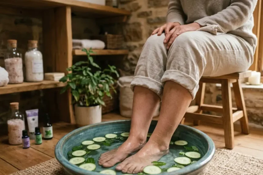 Lavar os pés com pepino e água tibia: o ritual caseiro que alivia o cansaço e hidrata a pele