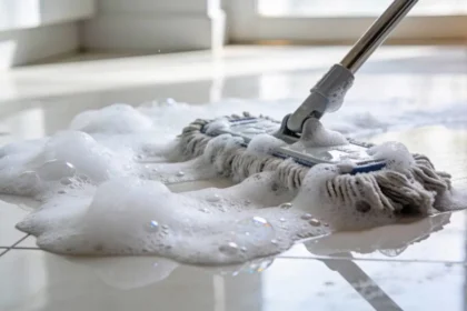 Limpar o piso com água tibia, vinagre e detergente: a mistura caseira que deixa o chão brilhante e sem esforço