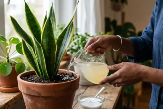 Regar a língua-de-sogra com água e açúcar: o truque caseiro que alguns jardineiros defendem